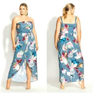 NWT City Chic Exotic Tropics Maxi Dress  M = 16